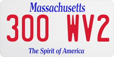 MA license plate 300WV2