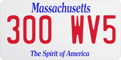 MA license plate 300WV5