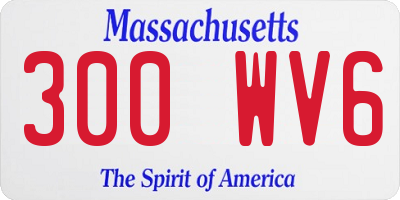 MA license plate 300WV6