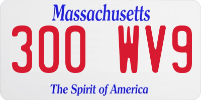 MA license plate 300WV9