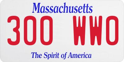 MA license plate 300WW0