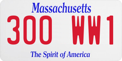 MA license plate 300WW1