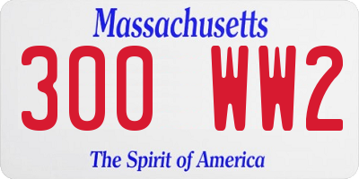 MA license plate 300WW2