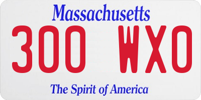 MA license plate 300WX0