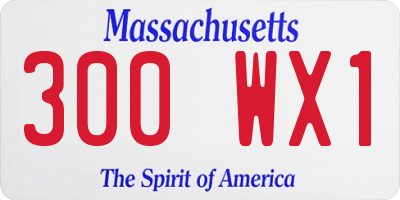 MA license plate 300WX1