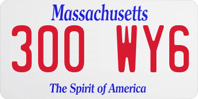MA license plate 300WY6