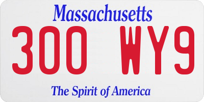 MA license plate 300WY9