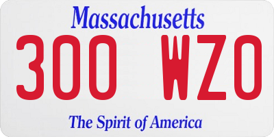 MA license plate 300WZ0