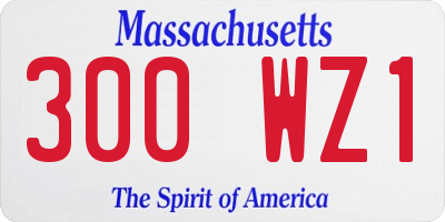 MA license plate 300WZ1