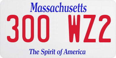 MA license plate 300WZ2