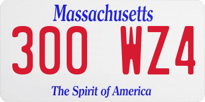 MA license plate 300WZ4