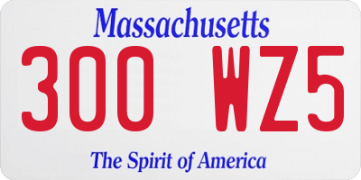 MA license plate 300WZ5