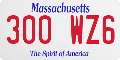 MA license plate 300WZ6