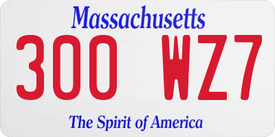 MA license plate 300WZ7