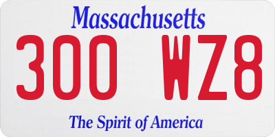 MA license plate 300WZ8