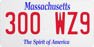 MA license plate 300WZ9