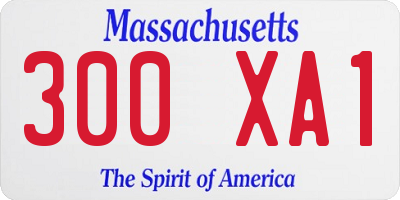 MA license plate 300XA1