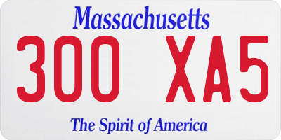 MA license plate 300XA5