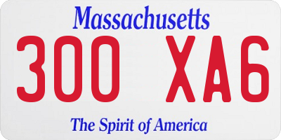 MA license plate 300XA6