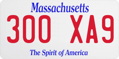 MA license plate 300XA9