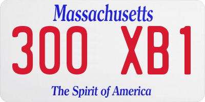MA license plate 300XB1