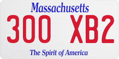 MA license plate 300XB2
