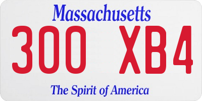 MA license plate 300XB4