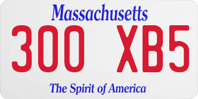 MA license plate 300XB5