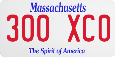 MA license plate 300XC0