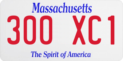 MA license plate 300XC1