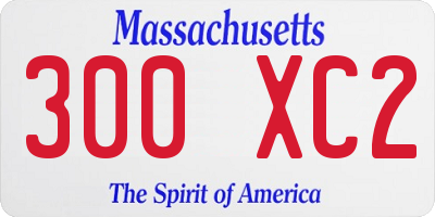 MA license plate 300XC2