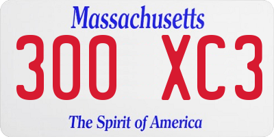 MA license plate 300XC3