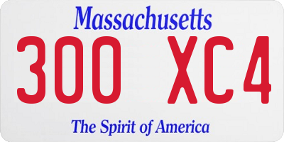 MA license plate 300XC4