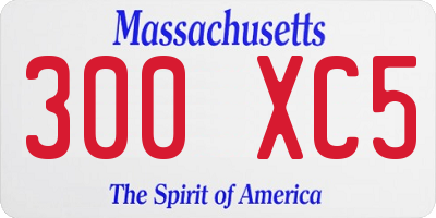 MA license plate 300XC5