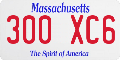 MA license plate 300XC6