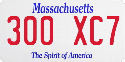 MA license plate 300XC7