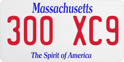 MA license plate 300XC9