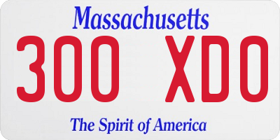 MA license plate 300XD0