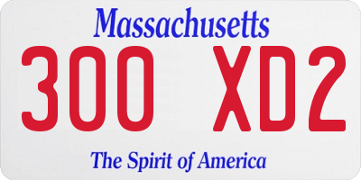 MA license plate 300XD2