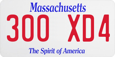 MA license plate 300XD4