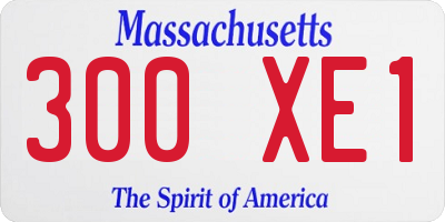 MA license plate 300XE1