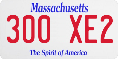 MA license plate 300XE2
