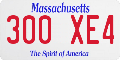 MA license plate 300XE4