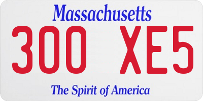 MA license plate 300XE5