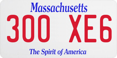MA license plate 300XE6