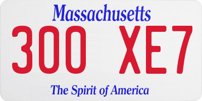 MA license plate 300XE7