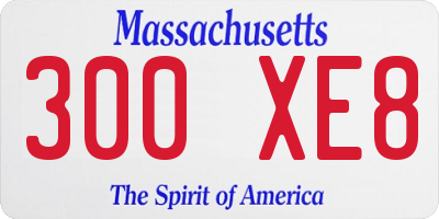 MA license plate 300XE8