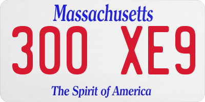 MA license plate 300XE9