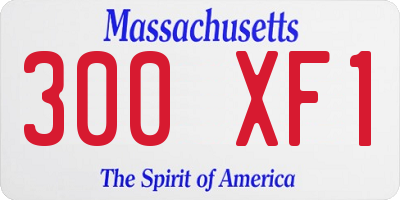 MA license plate 300XF1