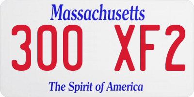MA license plate 300XF2